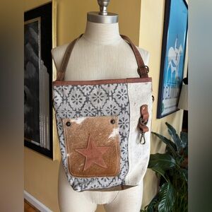 cow print star crossbody bag